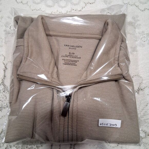 Van Heusen Sweater Men's Small Classic Fit Ribbed Knit Long Sleeve 1/4 Zip - Picture 10 of 10